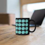 Vintage Turquoise Cloud - Bass Drum - 11oz Black Mug - Pattern