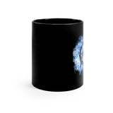 Vintage Blue White Tie Dye - Snare Drum - 11oz Black Mug