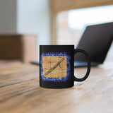 Vintage Blue Burlap - Bassoon - 11oz Black Mug