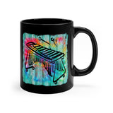 Vintage Wood Tie Dye Lines - Marimba - 11oz Black Mug