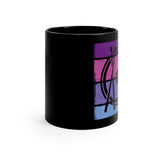 Vintage Grunge Purple Lines - Snare Drum - 11oz Black Mug