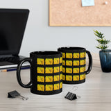 Vintage Yellow Cloud - Alto Sax - 11oz Black Mug - Pattern