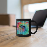 Vintage Wood Tie Dye Lines - Trombone - 11oz Black Mug