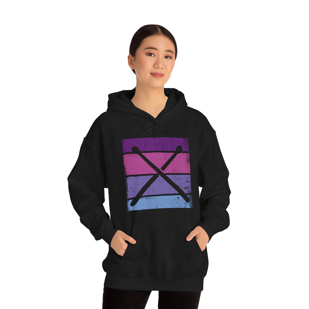 Vintage Grunge Purple Lines - Drumsticks - Hoodie