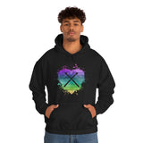 Vintage Rainbow Cloud Heart - Drumsticks - Hoodie