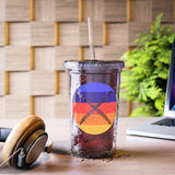 Vintage Grunge Circle Sunset - Flute - Suave Acrylic Cup