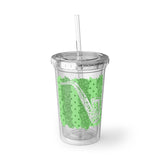 Vintage Green Glitter Dots - Alto Sax - Suave Acrylic Cup