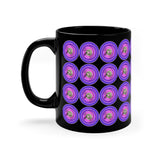 Vintage Grunge Purple Circle - Cymbals - 11oz Black Mug - Pattern