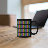 Vintage Rainbow Paint - Cymbals - 11oz Black Mug - Pattern