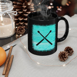 Vintage Turquoise Wood - Drumsticks - 11oz Black Mug