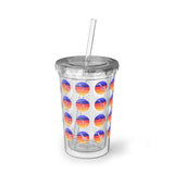 Vintage Grunge Circle Sunset - Alto Sax - Suave Acrylic Cup - Pattern