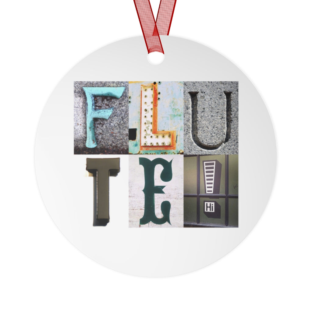 Flute - Artsy Alphabet - Metal Ornament