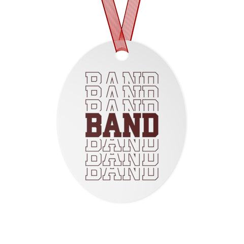 Band - Retro - Maroon - Metal Ornament