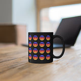 Vintage Grunge Circle Sunset - Bass Drum - 11oz Black Mug - Pattern