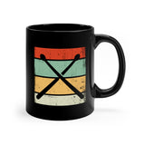 Vintage Grunge Lines - Drumsticks - 11oz Black Mug