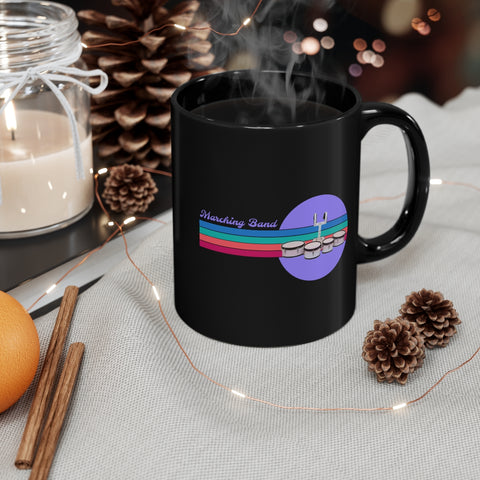 Marching Band - Retro - Quads/Tenors - 11oz Black Mug