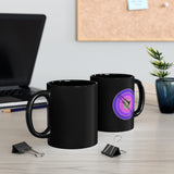 Vintage Grunge Purple Circle - Trombone - 11oz Black Mug