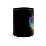 Vintage Rainbow Cloud Heart - Bari Sax - 11oz Black Mug