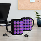 Vintage Grunge Purple Circle - Bass Drum - 11oz Black Mug - Pattern