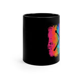 Vintage Rainbow Cloud - Drumsticks - 11oz Black Mug