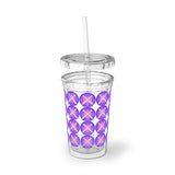 Vintage Grunge Purple Circle - Drumsticks - Suave Acrylic Cup - Pattern