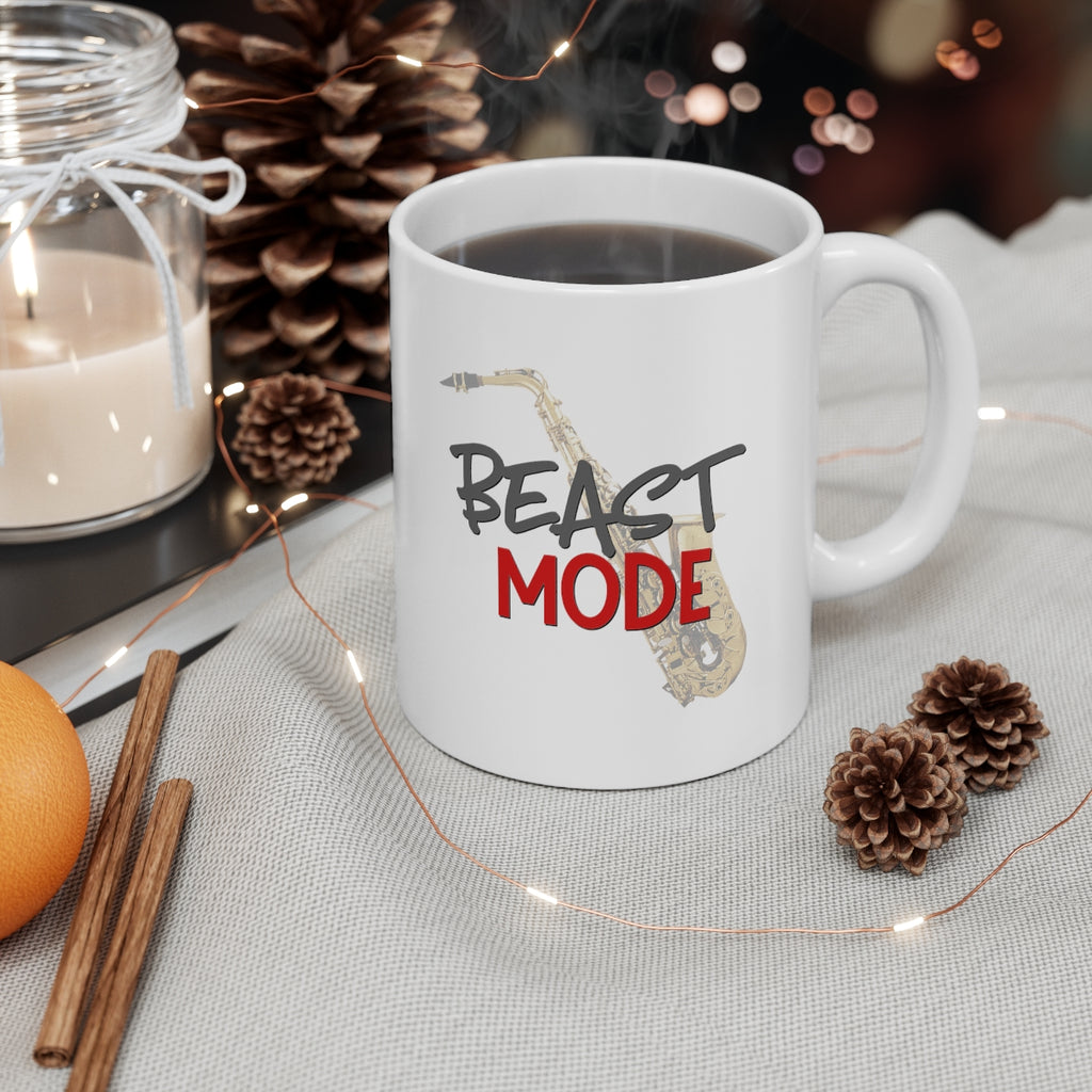 Beast Mode - Alto Sax - 11oz White Mug