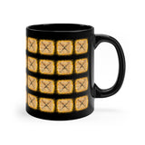 Vintage Yellow Burlap - Clarinet - 11oz Black Mug - Pattern