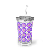 Vintage Grunge Purple Circle - Bass Drum - Suave Acrylic Cup - Pattern