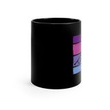 Vintage Grunge Purple Lines - Trumpet - 11oz Black Mug