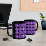 Vintage Grunge Purple Circle - Snare Drum - 11oz Black Mug - Pattern