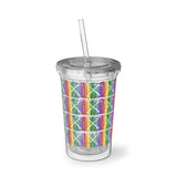 Vintage Rainbow Paint - Drumsticks - Suave Acrylic Cup - Pattern