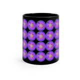 Vintage Grunge Purple Circle - Bass Drum - 11oz Black Mug - Pattern