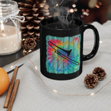 Vintage Wood Tie Dye Lines - Trombone - 11oz Black Mug