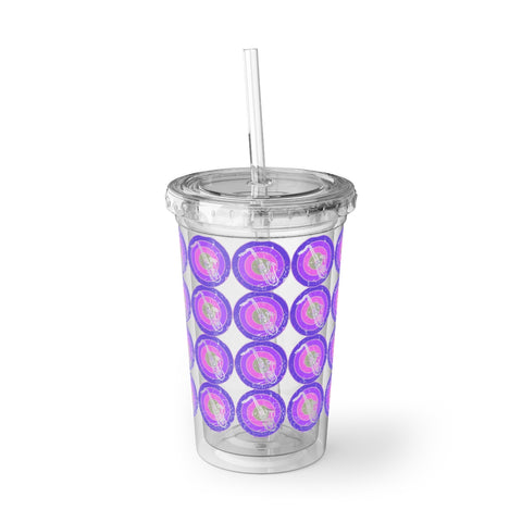 Vintage Grunge Purple Circle - Tenor Sax - Suave Acrylic Cup - Pattern