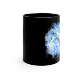 Vintage Blue White Tie Dye - Piccolo - 11oz Black Mug