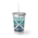 Vintage Grunge Blue Lines - Drumsticks - Suave Acrylic Cup