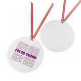 Color Guard - Retro - Purple - Metal Ornament