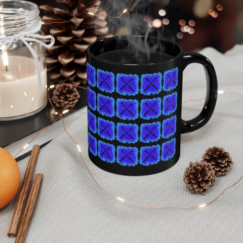 Vintage Blue Cloud - Drumsticks - 11oz Black Mug - Pattern