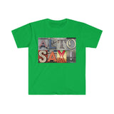 Alto Sax - Artsy Alphabet - Unisex Softstyle T-Shirt