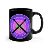 Vintage Grunge Purple Circle - Drumsticks - 11oz Black Mug