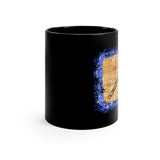 Vintage Blue Burlap - Bassoon - 11oz Black Mug