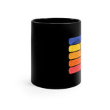 Vintage Grunge Lines Sunset - Alto Sax - 11oz Black Mug