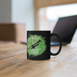 Vintage Green Cloud - Trumpet - 11oz Black Mug