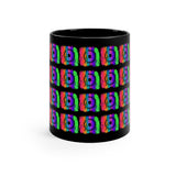 Vintage Rainbow Cloud - Snare Drum - 11oz Black Mug - Pattern