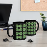 Vintage Green Cloud - Snare Drum - 11oz Black Mug - Pattern