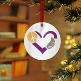 Peace, Love, Baritone - Metal Ornament