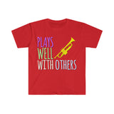 Plays Well With Others - Trumpet - Unisex Softstyle T-Shirt