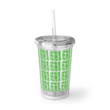 Vintage Green Glitter Dots - Bass Drum - Suave Acrylic Cup - Pattern