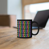 Vintage Rainbow Paint - Color Guard - 11oz Black Mug - Pattern