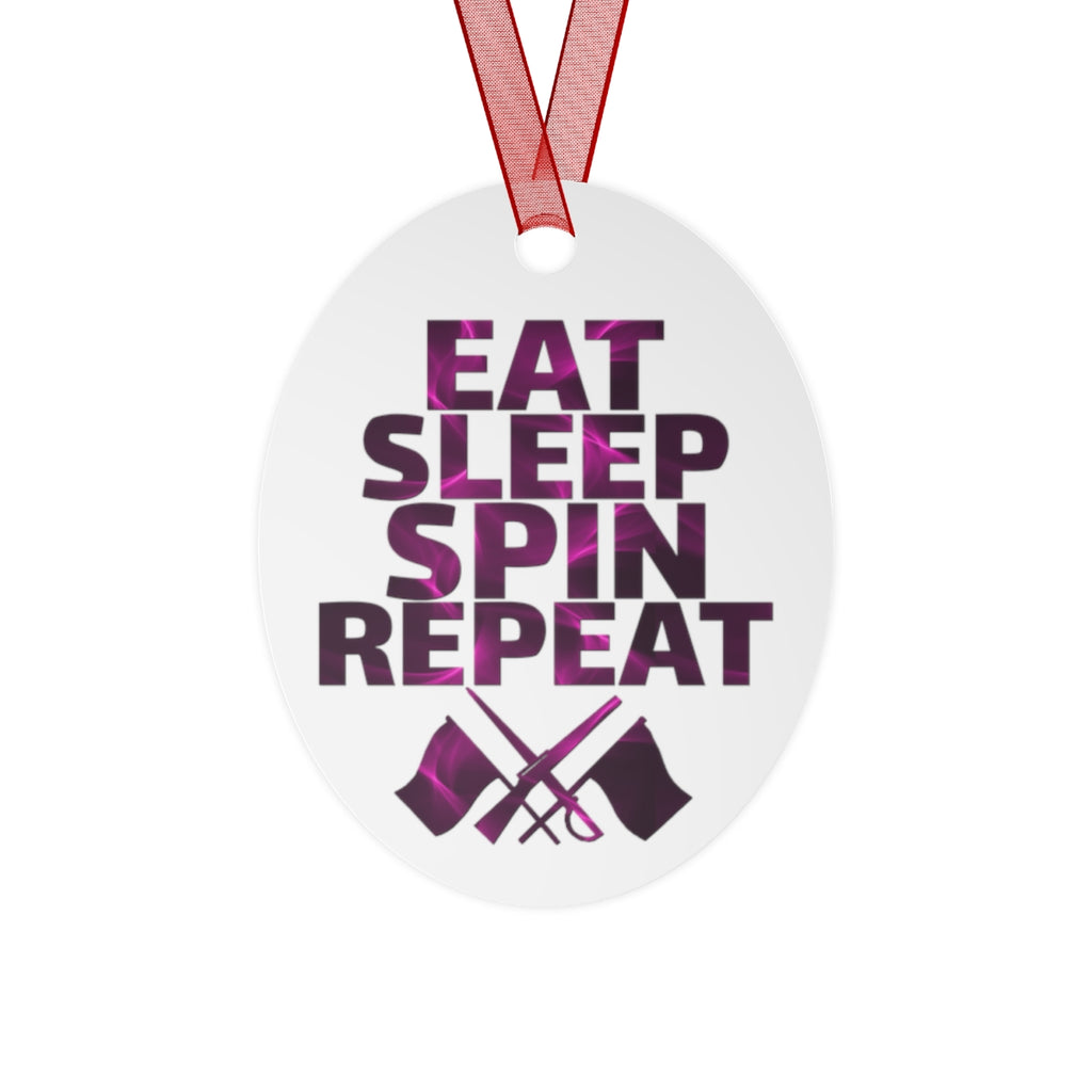 Color Guard - Eat Sleep Spin Repeat - Metal Ornament